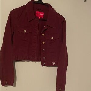 Guess Women's Burgundy Jean Jacket